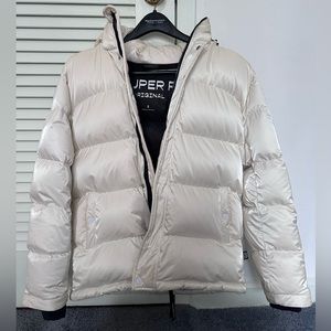 Aritzia Super Puff in white - liquid shine